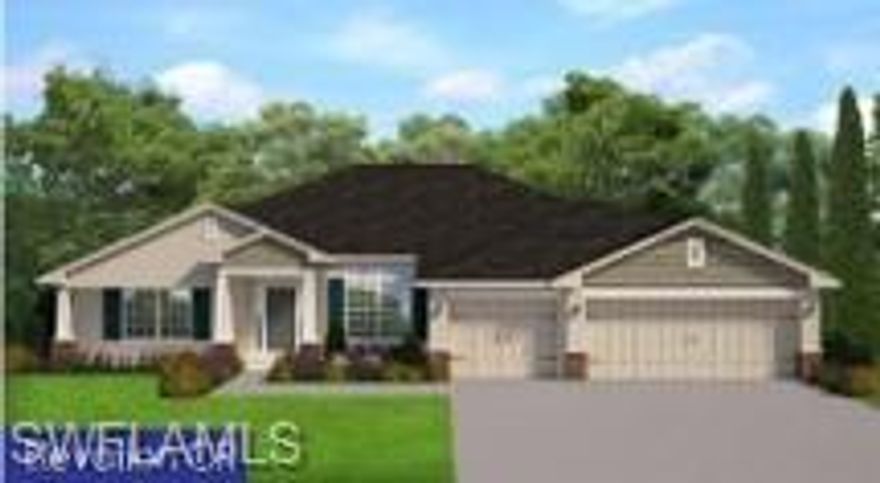 NEW concrete seawall on the Moro Canal with CITY WATER/sewer/reclaimed water & ASSESSMENTS PAID. NO FLOOD INSURANCE REQUIRED *ZONE X* ASK ABOUT INCENTIVES! NEW CONSTRUCTION = NEW ELEVATION + NEW WIND LOAD BUILD CODES + BUILDER WARRANTY! This is the Perfect 4 bedroom, 3 bathroom, 3 car garage ranch with 2265 sq ft of highly functional space on a gorgeous Canal Lot in the Heart of Cape Coral. Stone accenting with the "Craftsman" elevation + Covered Front Porch, Plank Tile & Granite Throughout, Large 23' x 8' covered lanai, - Copious Natural Lighting - Parade of Homes winner for best feature "Integrated Family Living Space" *MLS Listing Data Subject to Errors & Omissions**Price & Availability Subject to Change*