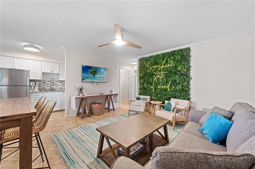 Welcome to your tropical, island oasis that is approximately a half-mile to Marco Island's beautiful Residents' Beach. This second-floor, one-bedroom, one-bath unit has been freshly painted, updated lighting, new furniture and impact glass with one assigned parking space and extra storage. This condominium would be a great weekend escape, addition to your investment portfolio or as a full-time residence. Sea Breeze West offers a community pool, outdoor grills, common laundry, bike storage and clubhouse while being convenient to some of the most popular restaurants on Marco and offers quick access to the beach and area shopping.