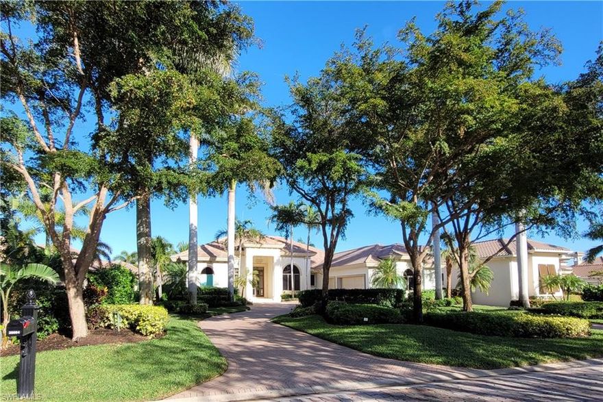 Beautifully maintained 4 bedrooms+den, 4.5 bath 3 car garage estate home in Serata at Mediterra. This custom home features upgrades such as high-end appliances, built-in cabinetry, corner pocketing sliders, wood floors and designer ceilings. Outdoor features include covered dining area with kitchen, living area with fireplace and customer pool and spa with picture window lake views.  Mediterra Golf and Beach Club offers multiple levels of membership. Multi-million dollar renovations of the private beach club and sports clubs are expected to begin spring 2023. Buyer to assume CDD.