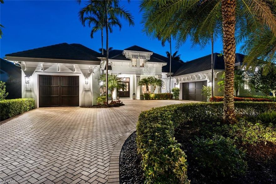 This home has NO damage from Hurricane! This custom built & designed Naples beauty has a tendency to WOW many! A CLASSY, COASTAL, COZY & CONTEMPORARY flair, + TURN-KEY ready so you can instantly ENJOY the moment you unlock the door!  Well appointed throughout & conveniently located in the ever so popular MOORINGS & Crayton Road. Custom ceiling treatments, high end trim carpentry & attention to detail from top to bottom. Original builder sparred no expense in this beautifully built home that's ideal for entertaining! The gourmet kitchen is bright & cheery w/an impressive Italian marble gathering island, subzero & wolf appliances, wine cooler & lg walk-in pantry. Open foyer entry, formal dining, great room w/fireplace, custom built-ins, wet bar area w/pass through to outdoors. The primary is a true delight with own private wing & access to hot tub & fire pit for late night relaxing! Oversized glass sliders open to the lush & private back yard w/infinity pool/sun shelf/spa/fireplace & lanai w/elec screens. This area will not disappoint!! Upstairs offers a great teen or guest quarters w/multi living/kitchenette, BR & bath. 3 car garage, A/C storage, circular brick drive.