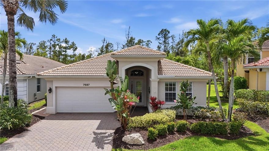 Experience the best of Southwest Florida living in this private Firano at Naples residence. This exclusive gated community includes just 112 luxury homes, creating an intimate setting with a true sense of neighborhood and minimal through traffic. This beautifully maintained 3-bedroom, 2-bathroom single-family home built by the Toll Brothers offers 2,072 square feet of living space and perfectly captures the essence of the Florida lifestyle. Step outside to your private saltwater heated pool with ideal southern exposure, delivering all-day sunshine and a bright, inviting outdoor living space. Stepping inside, the home features a spacious and functional layout with an open-concept design, a well-appointed kitchen with quality cabinetry and stainless steel appliances. Choose between multiple dining options including a breakfast area and formal dining space. Large sliding glass doors seamlessly connect indoor and outdoor living, filling the home with natural light and enhancing the overall flow. The climate-controlled garage adds year round comfort and functionality, making it ideal for protecting vehicles, creating a workspace, or additional storage in any season. Firano at Naples is known for its resort-style amenities; clubhouse, community pool, fitness center, and beautifully maintained grounds. Location is everything and this home delivers. Ideally situated just minutes from Downtown Naples and 5th Avenue South, world-class dining, boutique shopping, art galleries, and vibrant nightlife. Nearby attractions also include Tin City, the Bayshore Arts District, and the stunning white sand beaches of Naples, all within a short drive. Additional nearby conveniences include grocery stores, golf courses, boating access, parks, and Collier County schools. If you’re searching for a Naples pool home with southern exposure in a gated community near downtown and the beach, 7687 Martino Circle offers the perfect blend of privacy, luxury, and location. Hurry, this one won’t last long!