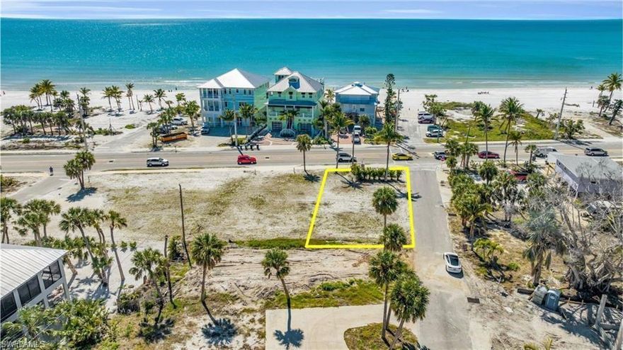 SUNSET LOVERS HERE IT IS!! This PRIME CORNER  LOT 50' x 100' +/- with GULF VIEWS! This amazing Buildable Parcel offers the ideal canvas for building your ELEVATED GULF VIEW BEACH HOME. Three options - Build your DREAM Estate size home by combining 2 parcels for a 100 x 100 ft +/- parcel OR build 4 amazing homes on an amazing ASSEMBLAGE OPPORTUNITY for your Coastal Development Retreat:  4 Total parcels: 50' x 100' +/- in this assemblage opportunity by purchasing adjacent Corner parcels and the 2 interior parcels: 4109 Estero +  4151 Estero + 96 Hercules + 111 Coconut Dr = 400 ft x 100 ft.  MULTIPLE BUILDER INTRODUCTIONS, RENDERING SELECTIONS AND FLOORPLANS. Imagine waking up to the sound of waves crashing and strolling along the beach with your coffee for sunrise. If your interested in Incredible INCOME Potential: $175K-$250K GROSS RENTAL INCOME IN YOUR 5 bedroom Beach Cottage! This Corner lot boasts an enviable location directly across the street from the beach access, providing convenient and immediate enjoyment of the Gulf's pristine sands and sparkling waters. TWO BEACH ACCESSES TO CHOOSE FROM ACROSS THE STREET. With its coveted location directly across from the beach, this lot promises endless possibilities for building the vacation rental or beach home of your dreams. DIRECT BEACH ACCESS makes this parcel highly desirable. Imagine this Luxury Coastal residence, situated on a vacant corner lot with beach access just steps away, offers an unparalleled blend of comfort, elegance, and breathtaking views. Picture yourself unwinding on your wrap around balcony, savoring panoramic vistas of the Gulf stretching out before you. This expansive outdoor sanctuary serves as the perfect setting for al fresco dining, entertaining guests, or simply basking in the warm glow of the sun as it sets over the horizon. Whether you're seeking a serene escape or an entertainment hub for friends and family, this lot presents endless possibilities. Don't miss the opportunity to make your coastal living dreams a reality. Hercules corner has allowance for Utility. Listing price is for the LOT ONLY w NO House as shown above.