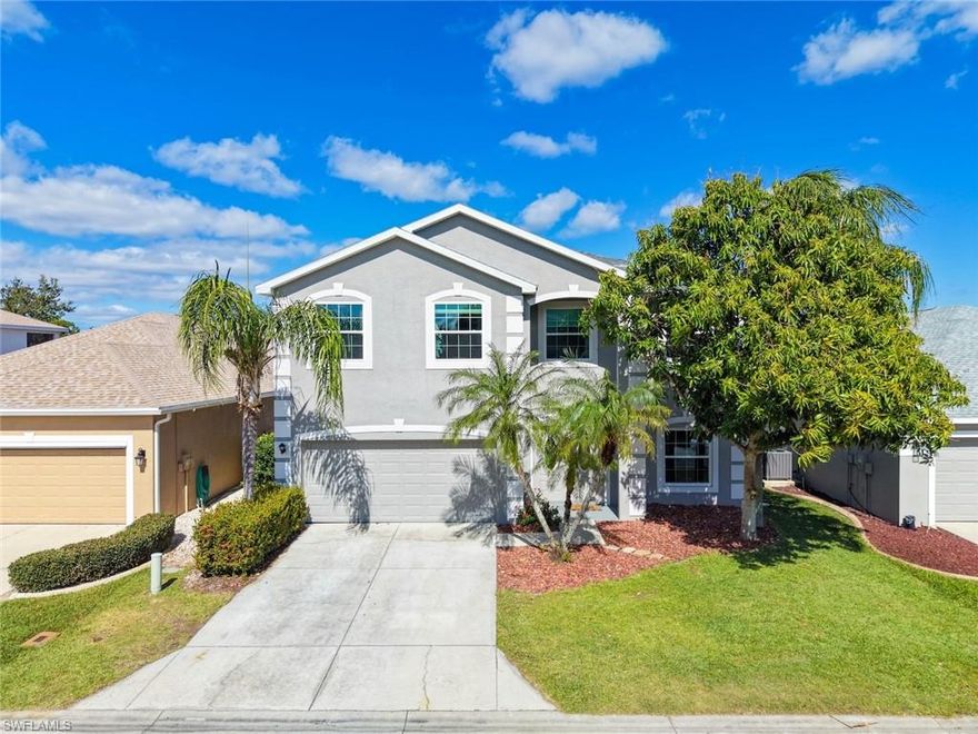 Welcome to this move-in-ready two-story pool home located in the gated community of Gladiolus Preserve, offering a versatile layout designed for comfort, connection, and everyday ease. This spacious 4-bedroom, 2.5-bath residence features two distinct living areas, a dedicated dining space, and a convenient half bath on the main level, creating an ideal flow for daily living, entertaining, or quiet evenings at home. The kitchen serves as the heart of the home with newer stainless-steel appliances, modern fixtures, abundant cabinetry, generous prep space, and two pantries making it perfect for everything from casual meals to hosting guests. A beautiful staircase adds an elegant touch as you head upstairs to the expansive primary suite with a large walk-in closet and en suite bath featuring dual vanities, a soaking tub, and a separate shower, along with space for a sitting area or home office. Three additional bedrooms offer flexibility for guests, hobbies, or remote work, including one with an oversized walk-in closet for exceptional storage, while the upstairs laundry room adds everyday convenience. Step outside to your private, fully fenced backyard oasis with a screened, heated saltwater pool designed for year-round enjoyment. Major component updates add peace of mind and value, including impact-resistant windows (2023), dual A/C units (2022 & 2023), roof (2021), water heater (2021), washer and dryer (2022), salt chlorinator system and pool heater (2022), and fence (2022). Gladiolus Preserve offers low HOA fees and amenities including a community pool, clubhouse, fitness center, playground, and scenic lakes, all ideally located in South Fort Myers near Sanibel Island, Fort Myers Beach, top-rated schools, shopping, dining, healthcare, and the public library.  A home designed to adapt to your lifestyle and grow with you over time.  Schedule your private showing today!