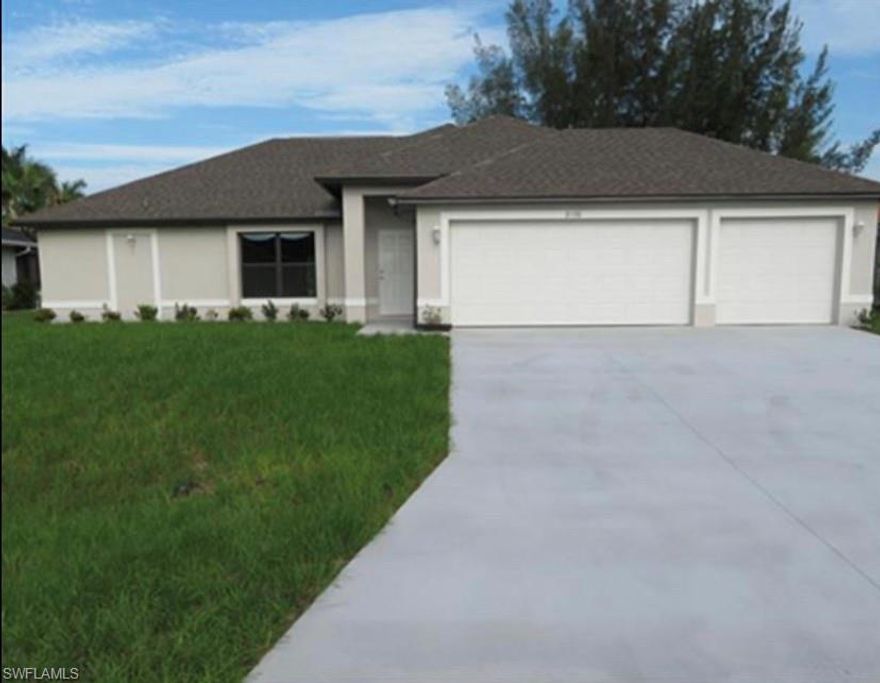 Modern newer home (7/2020) built up to date hurricane code with hurricane shutters and front door hurricane impact glass resistant. Great layout with large open floor plan with pool and pool heater on a peaceful fresh water canal located in the CENTER of Cape Coral with access to restaurants/shops in each direction. Neighborhood is Palmetto Pine Country Golf Club. In ground caged swimming pool, whole pool cage screen was just replaced a month ago. Paved lanai with a pool heater for cooler nights. 4 bedrooms, 2 bathrooms, 9 closets, LOTS of storage space in a non flood zone. White cabinets with black granite in kitchen and baths. Beautiful taupe wood plank tile throughout main area, bedrooms are carpeted,. Exterior and interior is light gray paint. Laundry room with washer/dryer included with rental. House has a custom built in electric fireplace with TV above holds up to 75". Beautiful live edge mantle. Levolor blinds throughout, silver curtain rods in each room. Lanai/pool faces west for beautiful sunsets and front of home streams with the morning sunrise! Front door has a new beautiful hurricane proof glass design to allow for more light. EXTRA large (3) garage/driveway with an extra fridge and woodwork table and all hurricane shutters. Driveway can hold 6 vehicles. Come see for yourself!

Annual lease, available May 1, 2026. Renter responsible for landscaping, water, electric, cable, pool maintenance. I will provide pest control for outside and garbage pick up. Smoke free home. Large open concept living area. Separate large master suite with 2 large walk in closets. Each bedroom has a large closet with extra closets for lots of storage. Laundry room includes washer/dryer. Fee for background/credit score, references and job verification.