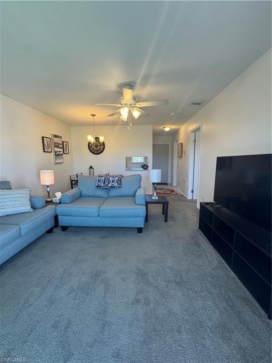 Welcome to Tropic Terrace, a charming 55+ Gulf-access community ideally located in North Fort Myers, just minutes from downtown Fort Myers, shopping, dining, and waterfront entertainment. The community is walkable to a Publix shopping plaza via a private gate and is close to Marina Town, the Downtown River District, and the historic Edison & Ford Winter Estates. This wonderfully maintained 3rd-floor condo with elevator access offers a bright, open floor plan with ample storage and abundant natural light. Recent updates include a new stove and refrigerator, whole interior freshly repainted, new ceiling fans, upgraded electrical system, new toilet, newer A/C unit and hot water heater, and an updated lanai/Florida room-which captures peaceful views with morning sun and afternoon shade. Tropic Terrace delivers the ultimate Florida lifestyle with Gulf access, a private community boat ramp, and boat slips available for lease (subject to availability), offering easy access to the Caloosahatchee River and the Gulf. Amenities include a heated swimming pool, clubhouse, shuffleboard courts, beautifully landscaped walking paths, common laundry on each floor, storage areas, and BBQ spaces. Additional highlights include assigned parking, ample guest parking, a newer roof on the building, fully funded HOA reserves, no known assessments, and HOA fees that include master insurance, landscaping, trash, exterior pest control, and the amenities. Seasonal rentals are allowed, making this an excellent full-time residence, winter retreat, or investment opportunity. Conveniently located near medical facilities, pharmacies, downtown Fort Myers, Cape Coral, and major airports, this condo offers an exceptional blend of comfort, convenience, and coastal living all at a great price.