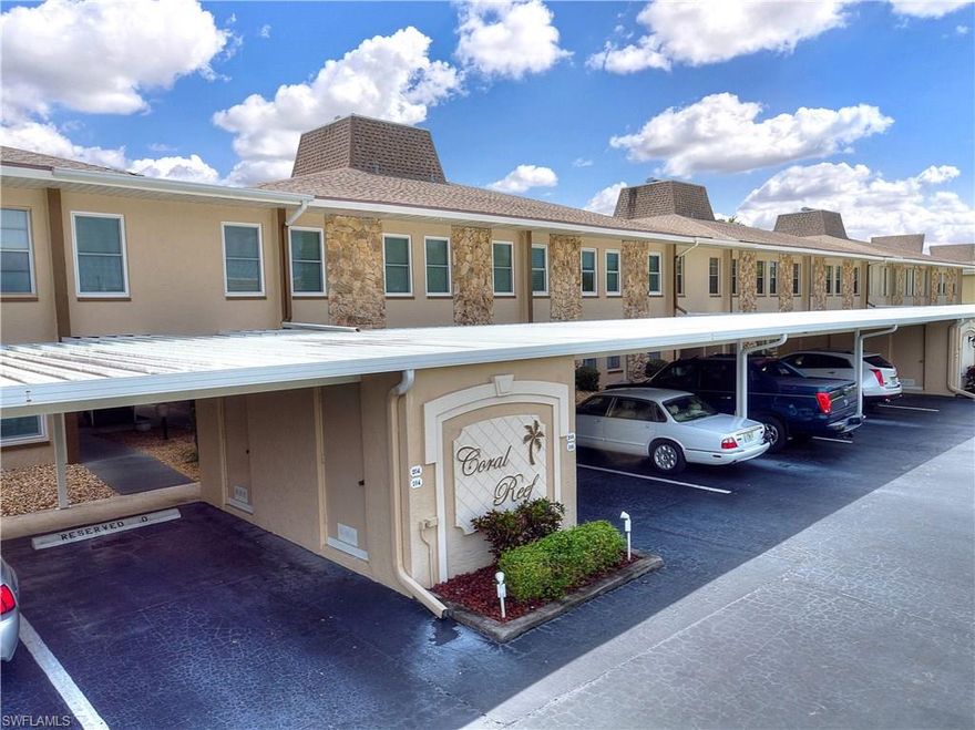 Sailboat access condo, No Bridges and quick access to the Caloosahatchee River and the Gulf of Mexico. Just a matter of steps from your second floor condo to the community pool. The open floor plan is perfect for entertaining friends and family and offers an expansive view of the 200' Canal. 3 bedrooms with large lanai with  extra staorge. Remodeled bathrooms as well. Ride your bike or walk down Beach Parkway to the Jaycee park to enjoy all sorts of activities. This is a 55 plus community Condo. 1 assigned covered Parking Area (Additional parking is available) and an assigned Storage Unit. Boat slip available with condo.Call today for your private showing and buy your piece of Paradise today!!Please check showing instructions.