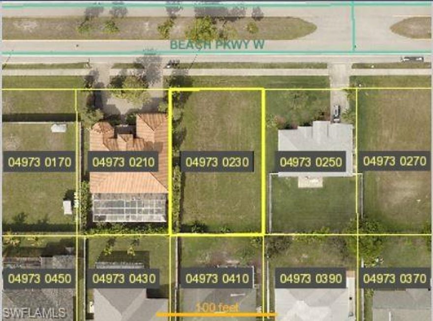 Build your dream home on this lot in the highly desirable SW Cape Unit 73. Sunny rear southern exposure to enjoy the most sunlight year round. A quiet established neighborhood with million dollar homes all around. Only minutes from Cape Harbour, down town Cape Coral, parks, schools, shopping and dining. Don't miss this opportunity to enjoy the SW Florida lifestyle.