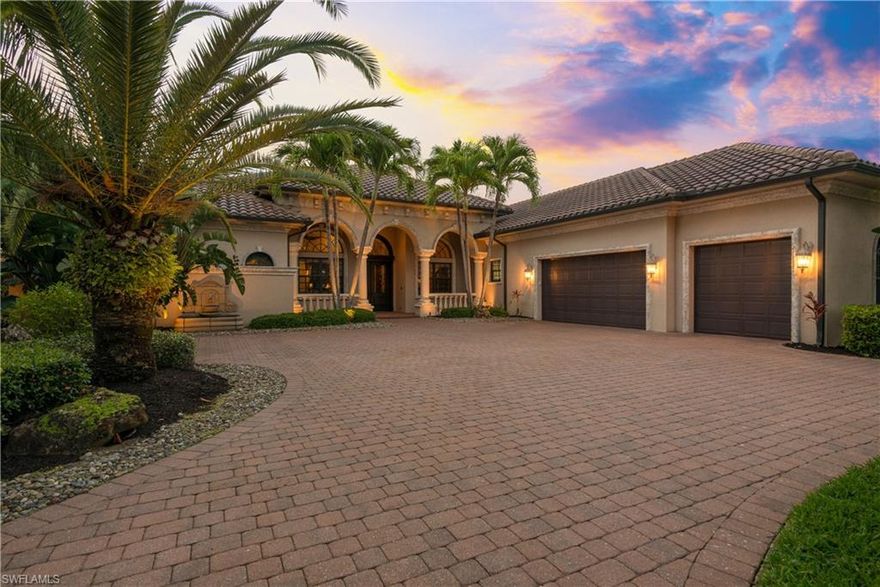 This home  is one of the few that is a custom home floor plan.  With 3,543 sq ft, 3 bedrooms, 3 and 1/2 bathrooms, den with closet, an oversized three car garage and a 1.651 sq ft lanai with an outdoor kitchen, bar, pool and jacuzzi.  The upgrades are abundant with Icynene insulation,  custom painting, plantation shutters, extensive crown moldings, carpet in all three bedrooms and custom stone floors in the rest of the home.  Oh did I mention, it has a WHOLE HOUSE GENERATOR.  The kitchen is a gourmet cooks dream, with all top of the line appliances   You have a 5 burner GAS stove with warming tray and dual self cleaning ovens.  There is a built-in ice maker and a wine cooler in the bar.  The lanai has a lagoon shaped salt water pool with two stone shaped waterfalls with one running into the large jacuzzi.  You also have a large section of the lanai which  is covered in case of rain or you can curl up by the fireplace at night, relax with a  glass of your favorite beverage..

.
 





 bar                 
       pool and hot tub     ----------------------------------------------------------------------------------------------------------------------------------------