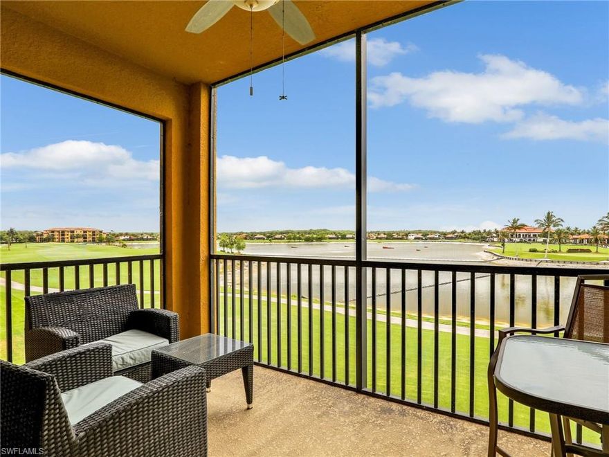 FULL GOLF & SOCIAL MEMBERSHIP included!!! Amazing western views from this third floor condo. Welcome to your luxurious condo in the prestigious Bonita National Golf and Country Club! This stunning third-floor unit boasts 2 bedrooms, 2 bathrooms, and a spacious screened lanai overlooking the pristine golf course and lake. The interior features granite counters, stainless steel appliances, carpet, and tile flooring, creating a modern and elegant living space. Bonita National offers a championship 18 hole golf course, 8 har-tru lighted tennis courts, pickleball & bocce courts (available end of 2026), resort style pool with waterfall & lap lanes and a fitness room. 
Relax by the community pool, enjoy lunch at the poolside bar and grill or dine at the clubhouse restaurant. 
This TURNKEY furnished condo is perfect for those seeking a maintenance-free lifestyle in a vibrant and active community. Covered carport parking adds convenience, while the abundance of amenities ensures there is always something to do. For investors, the condo has an excellent rental history.
Whether you are a golf enthusiast or simply looking for a peaceful retreat, this condo offers the best of both worlds. Don't miss out on the opportunity to own a piece of paradise in Bonita National Golf and Country Club!