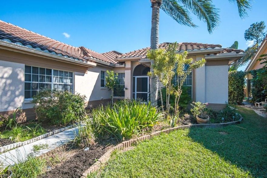 GORGEOUS lake view! Rarely available 3+ Den, 2 bathroom single family in desired community of Berkshire Lakes - one of the lowest HOA fee communities in Naples! This home is waiting for your designer eye to make it shine. Some work has been started and needs completion. Tray ceilings in master bedroom and living room. New tile flooring and tiled shower with glass door in master bath. New flooring in living room and bedrooms. Roof replaced in 2011. Community features a pool and tennis courts. Property is being sold AS-IS. Make an offer!