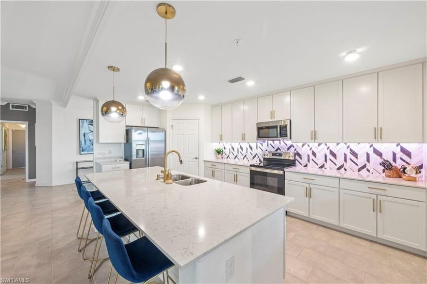 Located in the highly sought-after community of LaMorada, this beautiful first-floor, 3-bedroom, 2-bath coach home with a 2-car garage offers the perfect blend of style, comfort, and convenience in North Naples. Professionally designed and completely carpet-free, this light-filled residence features hurricane-impact windows and doors, upgraded flooring, designer lighting, custom backsplash, and a spacious open-concept layout ideal for everyday living and entertaining. The kitchen showcases a large center island, walk-in pantry, and ample cabinetry. The generously sized primary suite offers dual walk-in closets and a spacious bath for ultimate comfort. Step outside to the expansive screened-in lanai and enjoy serene lake views — the perfect setting for morning coffee or evening gatherings. Furniture is negotiable, making this a seamless opportunity for full-time or seasonal living. Residents of LaMorada enjoy resort-style amenities, including a resort pool with hot tub/spa, lap pool, fitness center, tennis, pickleball, bocce, dog park, theater room, library, and an on-site restaurant and bar — plus a full calendar of vibrant community events. Ideally located in highly desirable North Naples with easy access to Founder's Square, downtown Naples, Mercato, beautiful Gulf beaches, and Southwest Florida International Airport (RSW).
Schedule your private showing today — this one checks all the boxes!