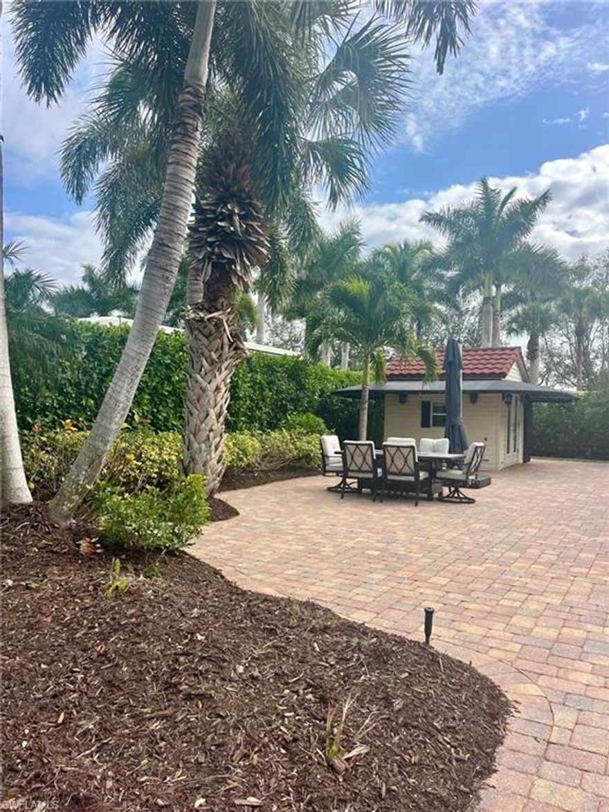 North facing off lake site located to the east side of the clubhouse in Pelican Lake Motorcoach Resort. This property is move-in ready with a pavered pad and fully extended patio. Nicely landscaped creating privacy for your enjoyment while enjoying the Southwest Florida warm weather.
The site includes a 10x10 coach house that is fully upgraded and finished with a shower, toilet, sink, washer and dryer, under counter refrigerator, cabinetry, counter top and futon. Everything you could possibly need in the coach house.