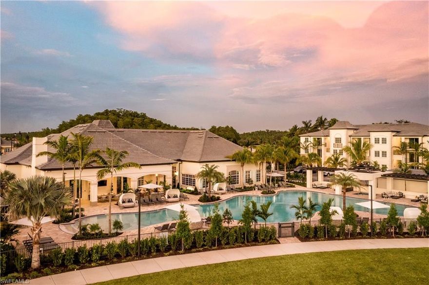 30 acres of incredible outdoor space, inspired amenities at your door, downtown arts, culture, cuisine, shopping—and southwest Florida's stunning beaches all just minutes away. Come home to a resort-style retreat, with sparkling pools, private cabanas, chaise lounges, barbecue stations, large-screen TVs and trellis-covered dining areas. Gather in an incredible outdoor living room, featuring fire pits and a covered terrace, or spend the day in the sun at a breezy outdoor pavilion—with a fully equipped summer kitchen, billiards table, bar and lounge Private Pool.
