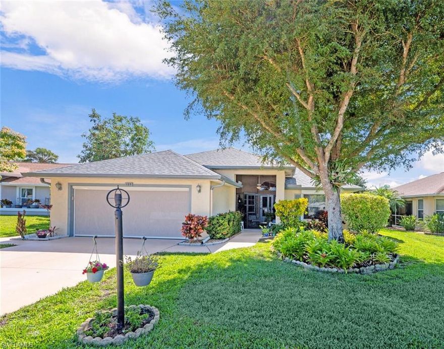 This attractive 3BR/2BA home is ideally situated along a quiet court in the friendly and highly sought after Riviera Golf Estates 55+ community. The home, which was built in 1998, has 1,687 s/f under air, plus a 224 s/f screened lanai, plus a large patio surrounded by lush landscaping, all of which provide you with plenty of room to entertain when family or friends come to visit, or when you simply have neighbors over for dinner and cocktails. Just some of the home’s many features include vaulted ceilings; upgraded kitchen with stainless-steel appliances, tile backsplash, lots of cabinets and ample counter space; two bay windows; upgraded baths with dual sinks in the MBA, and storm protection (electric shutters on the lanai). The roof was replaced in 2019, it has an EV charging station, a generator hook-up, and a screened garage door opening. Riviera is just a short drive from Downtown Naples, gorgeous beaches, and many great shopping and dining options. Community amenities include a two-year-old heated saltwater pool with lap lanes, tennis/pickleball courts, exercise room, bocce, shuffleboard, library, and a large clubhouse with a very active and fun social calendar. All of this and an HOA fee of just $144/mo. (includes basic internet)! Don’t miss out on this opportunity to OWN your own little piece of paradise in beautiful Naples, Florida, at an affordable price!