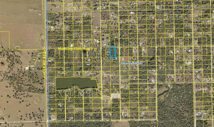 1.25 acres available for sale in Montura Ranch Estates, horse and golf-cart friendly rural community. This parcel sits on paved Hunting Club Ave. Can install a manufactured home or modular home or site-built home to your preference. Animal Friendly area. NO HOA's.
