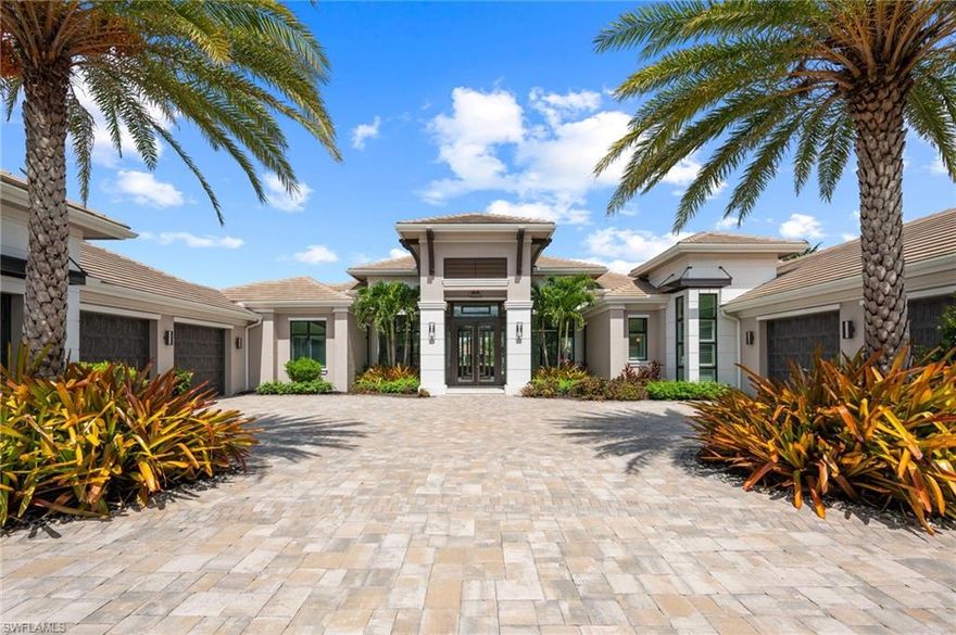 FULL TRANSFERABLE GOLF MEMBERSHIP IMMEDIATELY AVAILABLE! Skip the waitlist and enjoy a Quail West golf membership for only a transfer fee. Experience the rare and coveted blend of luxury and livability in this newer, artfully designed McGarvey-built Fairview model. Strategically located on a quiet cut de sac where you not only enjoy sparkling golf fairway vistas but glorious sunsets as well since it faces directly to the west from the comfortable lanai.  This home engages at every turn with its meticulously crafted architectural touches throughout. From the captivating entryway revel in the soaring great room with built-in features which opens to the gourmet kitchen complete with Wolf and Sub-Zero appliances, solid wood cabinetry, an inviting island with quartz countertops/wood insert. And a remarkably large walk-in pantry.
Enjoy effortless entertaining with a view from the formal dining room anchored by a built-in sideboard and bar or relax outdoors on the expansive lanai. The outdoor living space boasts an alluring saltwater pool/spa, loads of both covered and sunny seating areas plus an outdoor kitchen with built-in grill, vent hood, bar seating, and refrigerator—perfect for year-round gatherings.
Inside, a spacious split-floor plan ensures privacy for all. The primary suite, located in its own wing, is a true oasis featuring a morning coffee bar, spa-inspired bathroom, two enviable custom walk-in closets and two water closets, spacious shower and more. Additional highlights include a 4-car garage plus golf cart bay, retractable screens and storm shutters, tons of storage throughout including an over-sized laundry room with loads of cabinetry and much more.