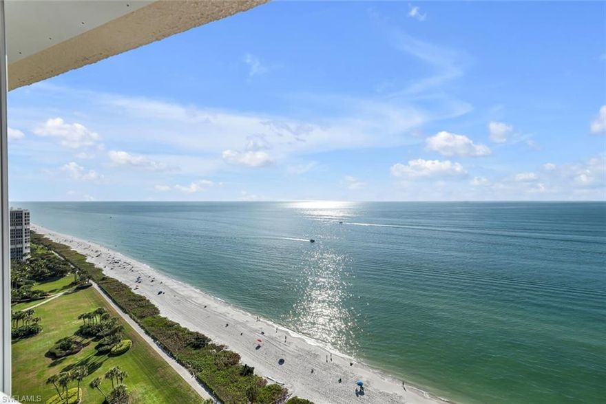 C1535 Elegant design aesthetic which is easily adaptable to any design styles for future owners. Stunning, fully renovated PH with elevated ceilings (LR 11'8"), gorgeous views of Gulf, Venetian Bay,  city skyline and park views. Thomas Riley Artisans' Guild designed elegant space (cabinetry, millwork, flooring, wall finishes, lighting, hardware.) Two custom millwork built-in features which include floor to ceiling tower with custom fabricated electric lift which conceals 85" TV. Fireplace with leather surround. The 2nd piece is architectural feature designed to replicate a waterfall with computer controlled lighting, an absolute work of art. High end sound system throughout home. Two frames & backlit gold & agate pieces. Extended living room (25x9) + (18X7). Dining Room and Master Closet light fixtures excluded.