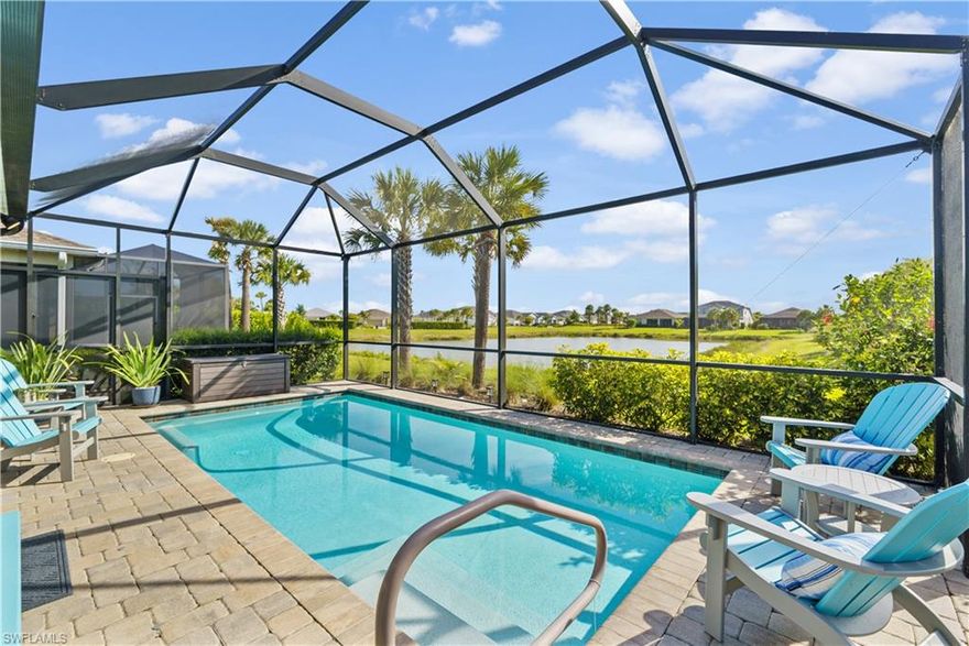 Discover this furnished, turnkey pool home in the gated Edgewater community, offering more than 1,800 sq. ft. of thoughtfully designed living space. Ideally positioned at the end of a cul-de-sac and bordering the preserve, the property provides exceptional privacy. Enjoy a heated, in-ground screened pool with tranquil views of one of Babcock Ranch’s lakes, and take advantage of the nearby walking path that circles the large lake, full of mother nature's creatures. This gated community also features a community pool for all to enjoy.   

This residence features two bedrooms, two bathrooms, and a den w/closet that may serve as a third bedroom. Interior highlights include laminate flooring, quartz countertops, and a light backsplash in the kitchen, along with a breakfast bar, stainless steel appliances, and a gas cooktop. The dining area and great room connect seamlessly for comfortable everyday living and entertaining. The split-bedroom floor plan places the primary suite at the rear of the home with pool and lake views, a double-sink vanity, an oversized shower with a seat, a walk-in closet, and a private water closet. Additional improvements include an extended sunroom overlooking the pool, a laundry room with cabinetry and a utility sink, plantation shutters are abundant, and an attached two-car garage. 

Welcome to Babcock Ranch, where community life is active and engaging with gourmet food trucks, live music, art events, and farmers markets. Shopping and dining are conveniently close at the Publix shopping center, along with popular destinations such as Starbucks, Five Guys, Marshalls, Ace Hardware, Ulta, Panera Bread, Carvel, and a variety of nail and aesthetics studios. Additional options nearby include Oak & Iron as well as sushi, Mexican, and pizza restaurants. Future development is also underway, with the B Street Shops anticipated to open in late 2026. 

Babcock Ranch offers a distinctive lifestyle that complements the home’s setting and amenities. Schedule a private showing to experience the property, lake views, and community offerings firsthand.

Welcome home.....