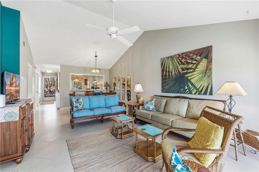 Your perfect escape from the showy, cold northern winters!  This 3 bedroom 2 bath end unit condo is light and bright.  It is in a friendly, active low density community that you will love to call your home.  The lovely lanai view of a lake and golf course invites you to enjoy your morning coffee or afternoon beverage!  The location is a very close drive to 5th Avenue shops, restaurants and beaches.  Now is the time to come see for yourself.