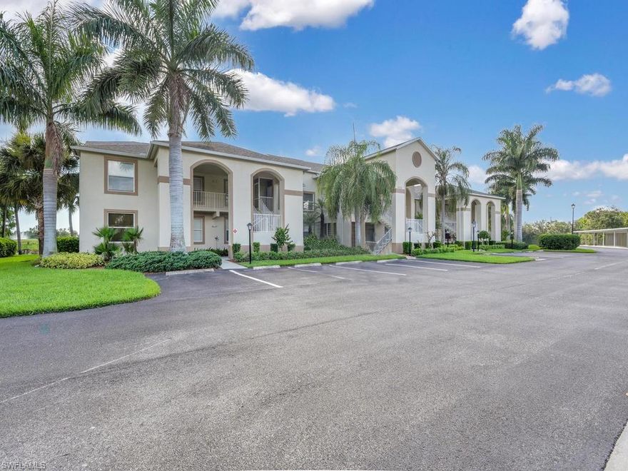 This charming, 2nd floor condominium will not last! This two bedroom, two bath home boasts high ceilings and amazing views of the water and golf course. Well mainatained and lovingly cared fot, its move in ready! Stoneybrook is the place to be! Low fees and public golf course built into the community. Stoneybrook is conveniently located close to great shopping and restaurants at the Miromar Outlet Mall, and provides easy access to I-75 and SWFL International Airport. Make an appotinment today!