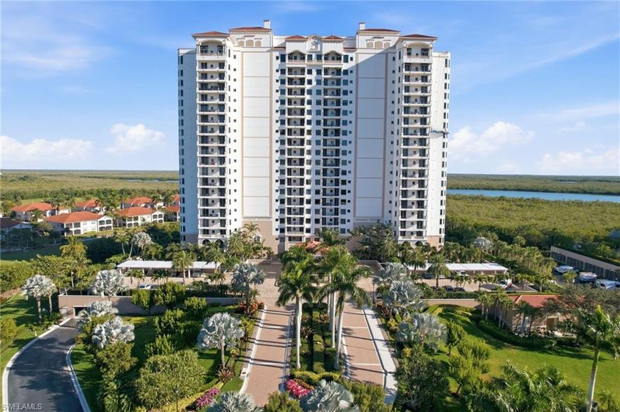 Enjoy breathtaking, panoramic views from this 15th floor, three bedroom, 3 1/2 bath condominium in Naples. Offered turkey/furnished, this residence captures sweeping vistas of the McIlvane Bay and the Ten Thousand Islands, creating a stunning backdrop from nearly every room.

A private elevator opens directly into an exclusive foyer, immediately establishing an atmosphere of refined privacy and understated luxury. The residence showcases elegant tray ceilings, timeless shaker-style cabinetry, natural stone countertops, and a beautifully appointed tile backsplash. A thoughtfully designed breakfast bar provides both function and style, seamlessly accommodating intimate daily living as well as effortless entertaining.

Both guest suites have their own access to a private lanai, allowing visitors to relax and take in the breathtaking views. Additional highlights include private storage, two covered parking spaces and electric vehicle charging stations for added convenience.

Set within the desirable Hammock Bay community, Aversana offers hotel-inspired amenities featuring a resort style pool, fully equipped on site fitness center, and guest suites, all in a welcoming pet friendly setting. Ideally situated just minutes from Marco Island and a short drive to downtown Naples, offering world class dining, shopping, and beaches.

This is high-rise, living at its finest, combining luxury, views, and location.