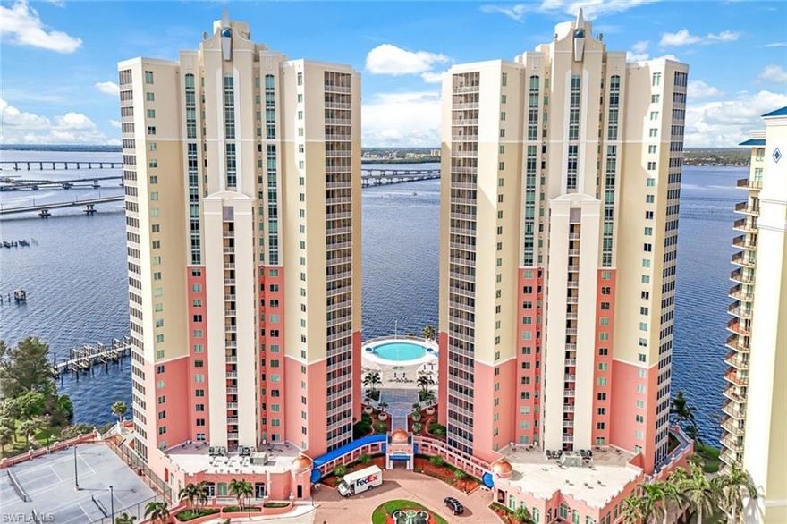 Endless River Views from the 21 st Floor of St. Tropez. Your home in the sky includes a secure
entry, stunning views, and a sought-after address in Fort Myer’s Downtown District with
restaurants, events, and shopping nearby. Corner Unit - Featuring 2 bedrooms and a den/office
and 2 full bathrooms and over 1,721 SF and 2,000 with your patio lanai. Quality construction
and upgrades set this unit apart with updated lighting, granite counters, tray ceilings, window
coverings, and an open layout. The Corner End Unit gives you more windows for natural light
and fantastic views, plus a wrap-around screened-in patio looking down the Caloosahatchee
River and city skyline. There is room for everyone in this spacious unit, the den can be a home
office or 3 rd bedroom. Cable and Internet are included along with a Private Foyer and Elevator
Entry. This exceptional condo is part of a prestigious community offering resort-style amenities
such as a heated infinity-edge pool and spa overlooking the river and downtown Fort Myers
skyline, tennis and pickleball courts, a well-equipped fitness center, a party room, a theater, and
a library. Secure bike and kayak storage, a kayak launch, air-conditioned storage, and
conference rooms cater to all your recreational and storage needs. Convenience is key with free
trolley service to downtown and Publix from November 15th to May 15th, providing easy access
to the Historic River District's art center, riverfront amphitheater, music walk, art walk, diverse
dining options, and shopping.