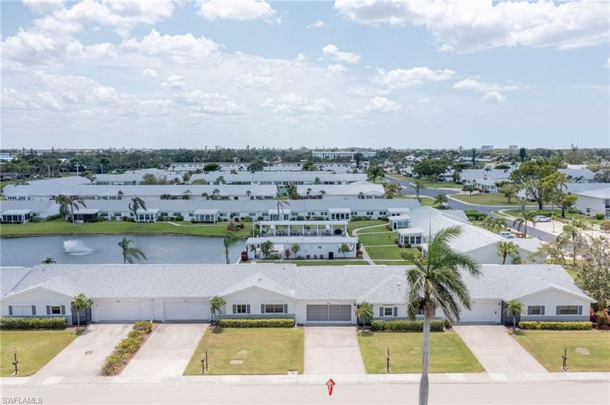 BEAUTIFULLY MAINTAINED ATTACHED VILLA IN MYERLEE WITH NEW ROOF AS OF 9/22!  HURRICANE IMPACT RESISTANT WINDOWS AND DOORS!  UPDATED KITCHEN WITH TILED BACKSPLASH, WHITE APPLIANCES, MAPLE CABINETRY AND CORIAN COUNTER TOPS!  TILE FLOORING!  GLASS BEVELED FRONT ENTRY DOOR!  THIS (3) BEDROOMS, (2.5) BATH VILLA IS LOCATED RIGHT BY THE COMMUNITY POOL AND CABANA (SHARED WITH 24 UNITS ONLY)!  PARTIAL WATER FEATURE TO LEFT WITH A SPACIOUS COURTYARD TO REAR!  (2) CAR GARAGE WITH SCREEN HOUSES THE LAUNDRY AREA!  THIS IS A 55+ COMMUNITY CENTRALLY LOCATED OFF OF THE CYPRESS LAKE CORRIDOR WITH CLOSE PROXIMITY TO DINING, ENTERTAINMENT AND SHOPPING!  PLEASE NOTE PET RESTRICTIONS:  (1) INDOOR CAT ONLY.  THE ENCLOSED LANAI (12 x 16) DOES HAVE AN  A/C WALL UNIT BUT IS NOT INCLUDED IN LIVING AREA.  THIS IS TRULY A GREAT UNIT READY FOR IMMEDIATE OCCUPANCY!