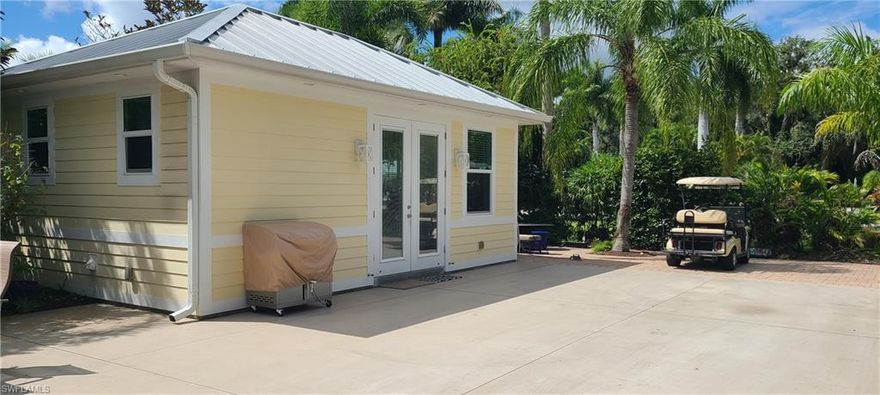 Lot 312 at RiverBend – Your Private Florida Retreat Awaits!
Welcome to Lot 312, a beautifully landscaped haven designed for those who crave comfort, privacy, and the best of Florida outdoor living. Nestled among lush tropical foliage, this back-in lot offers exceptional seclusion and easy access, making it the ideal escape for both relaxation and entertaining. Step into your own outdoor oasis, featuring a generous paved patio, cozy sectional patio furniture, and a firepit — perfect for starlit evenings. Host family and friends effortlessly with a patio dining set and a large grill with griddle, all set in a peaceful, private backyard sanctuary. Inside the spacious coach house, modern luxury meets thoughtful design. Quartz countertops run throughout the home, complemented by white kitchen cabinets and a deep double sink. A refrigerator, microwave, and plenty of storage make the kitchen as functional as it is beautiful. A cleverly integrated Murphy bed, in excellent condition with a firm mattress, offers space-saving comfort, while the stylish bathroom features a fully tiled shower. The fully equipped laundry room includes a washer and dryer, utility sink, closet, and additional storage space — delivering all the practical convenience you need. When you’re ready to explore, hop on your included golf cart or take a leisurely stroll to the scenic Caloosahatchee River and River Clubhouse. Cross the picturesque walking bridge and find yourself at the pool, surrounded by serene views and inviting amenities. Life at RiverBend is truly resort-style living. Situated along the beautiful Caloosahatchee River, the community offers breathtaking views and activities for every lifestyle. Dive into the heated pool available year-round or unwind in one of two soothing hot tubs. Enjoy a refreshing drink at the cabana pool bar while soaking up the Florida sun. Spend time in the clubhouse playing cards, ping pong, working out, or enjoying great company. For those who love friendly competition, RiverBend offers bocce, shuffleboard, and a perfectly manicured putting green. There's always something going on at the River Clubhouse, from Mah jongg and billiards to dancing, bingo, trivia, and bunco nights. And don’t miss the charming Saturday morning model train display — a nostalgic favorite as trains wind through miniature villages, bridges, and tunnels. Peaceful moments are just as easy to find. Relax by the gazebo or head out on the river thanks to easy boat dock access. Trailer and boat storage is available on-site, and the entire community is pet-friendly — making it perfect for those who want to bring their four-legged family members. Lot 312 is more than a property — it’s a lifestyle. Whether you’re here to unwind, entertain, or explore, this Florida gem has it all. Schedule your private tour today and make Lot 312 your personal paradise!