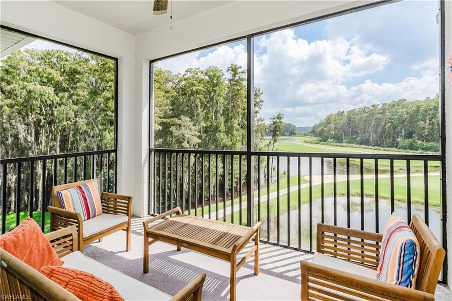 Stunning Birkdale Condo in The National Golf & Country Club at Ave Maria. Experience resort-style living in this beautifully maintained 2-bedroom, 2-bathroom Birkdale condo. Situated on the top floor, this condo offers breathtaking golf course and lake views from the private, screened lanai, the perfect space for both relaxation and entertaining. Inside, you’ll find a bright, open floor plan featuring high-end finishes throughout. The kitchen is a chef’s dream, with granite countertops, stainless steel appliances, and custom cabinetry. The spacious living area flows effortlessly into the dining space, making it ideal for hosting guests or enjoying quiet nights in. The master suite is a true retreat, featuring dual walk-in closets and a spa-like en-suite bath with a walk-in shower, providing both comfort and privacy. The guest bedroom is generously sized and offers plenty of space for visitors or family. As a resident of this bundled golf community, you’ll have access to world-class amenities, including an 18-hole championship golf course, resort-style pool, fitness center, tennis and pickleball courts, and a stunning clubhouse (coming soon). In addition, this prime location offers easy access to shopping, dining, and the vibrant Ave Maria community. Whether you’re looking for a seasonal retreat or a full-time residence, this condo offers the perfect balance of luxury, convenience, and an active lifestyle. Don’t miss the opportunity to live in this incredible community and make this beautiful condo your home!