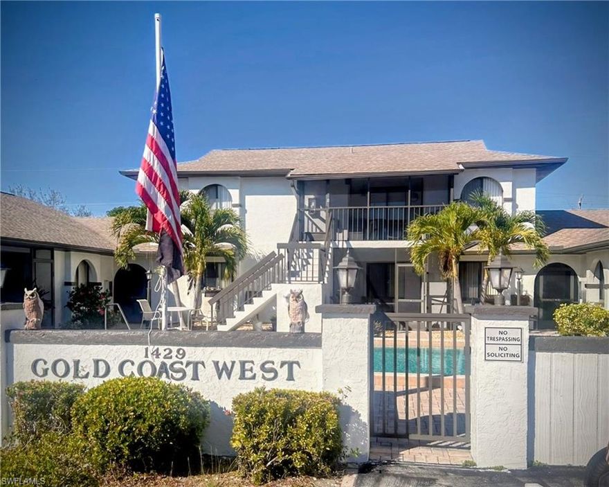 I am thrilled to share an exceptional investment opportunity with you—a well maintained 8-Plex that is currently fully occupied SW Cape. (Gold Coast West-Professionally Managed – No age restrictions) This property is a true gem, offering both stability and considerable upside potential and low HOA fees. Situated in a single building, the 8-Plex includes eight units, with the seller owning five out of the eight. The layout has been thoughtfully designed around a private central courtyard, complete with a charming and functional solar heated pool. Imagine walking through the breezeway to find your own private oasis, featuring picnic tables and a privately fenced yard, perfect for gatherings or quiet enjoyment. Each of the five spacious units within the property each boasts 2 bedrooms and 2 bathrooms, providing ample space for tenants. The convenience of in-unit laundry adds an extra layer of appeal. The units feature either tile flooring throughout or luxury vinyl, ensuring durability and ease of maintenance. Additionally, screened lanais extend the living space outdoors, creating a delightful and versatile environment for tenants. Recent capital improvements have been made, ensuring peace of mind for any potential investor. Each unit has been updated, showcasing the added value potential for future renovations. Building has been freshly painted as well. Less than a mile from Cape Harbour Marina, with great restaurants, shopping and boating. This property offers a rare opportunity in today's market, blending turnkey income, long-term appreciation, and prime rental appeal. Properties like this seldom hit the market, so don't hesitate—seize this ideal investment opportunity today!