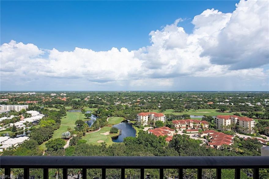 Rare opportunity to purchase this top floor southwest corner Penthouse in Naples' most unique full-service high rise buildings. Comprising 3 bedrooms and a den, 3 and one half bathrooms, a large living/dining room and two large sunrise and sunset terraces, the views looking out over the Gulf of Mexico, Pelican Bay preserve and golf course are second to none. Providing lots of light throughout and an expansive feeling of space, specifications include marble floors, electric hurricane shutters and extensive storage space.