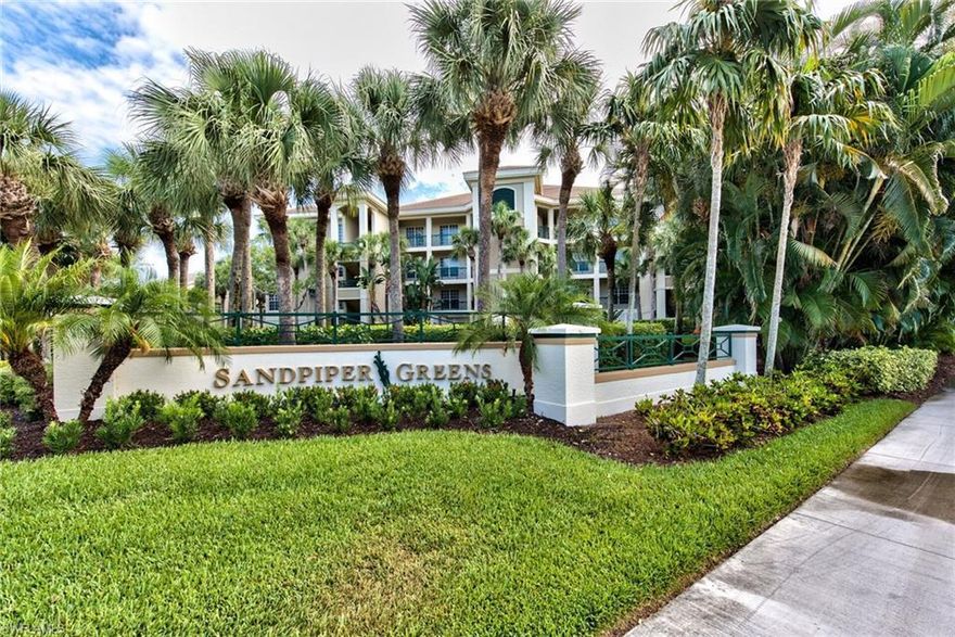 EXTREMELY appealing ‘mostly furnished’ second floor midrise unit with elevator located in one of Southwest Florida’s most desirable communities – Pelican Landing.  Excellent view of the 9th hole, a few minutes walk from Pelican Nest GC, this 3 bedroom, 2 bath unit reflects the meaning of the real estate metaphor – location, location, location.  The updated kitchen and additional built in cabinets offer ample storage. New refrigerator (2013), stove and dishwasher (2017), new wine refrigerator (2019).  The family room is cozy and opens to screened lanai that runs the entire length of the unit.  The master bedroom has an oversized walk-in closet, private en-suite with individual sinks, tub and shower.  In 2018, new flooring was installed in the main living and guest bathroom, new carpet in the master and guest bedrooms.  New LED lights fitted in 2017.  The building - new roof was installed in 2014, summer of 2019 the exterior will be painted and lanai will receive new screening. PLCA has fabulous amenities that include: private beach, tennis, pickle ball, fitness/community center, canoe/kayak park, etc.  Membership to Pelican Nest GC is optional - two championship 18 hole courses.