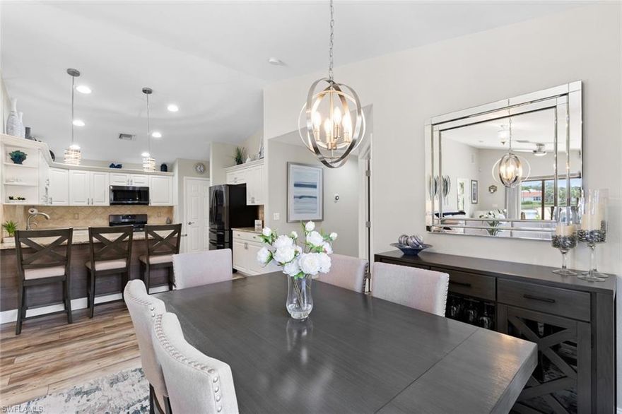 Not a thing left to do in this COMPLETELY REMODELED home in The Reserve at Estero! SHOWS LIKE A MODEL! Don't let the square footage fool you- the tall, vaulted ceilings, Sunny SW exposure and expansive water view lend an open and airy feel to this 2 bedroom + den single-family home. Feels like a brand new build with NEW 3.5 Ton A/C, NEW Plank flooring throughout (no carpet!), NEW Kitchen cabinets, NEW Black Samsung SS appliances, NEW granite in kitchen and bathrooms, NEW paint inside and out, all NEW lighting and fans inside and out, a tank-less hot water heater and more! The lanai has been extended and a picture screen added for best enjoyment of the lake view and outdoor living. NATURAL GAS service for cooking, hot water and dryer. The Reserve is a 24-hour guard gated single-family home community with an 8,000 sq ft clubhouse, resort style swimming pool, fitness center, game room, pickleball and tennis courts. Lawn maintenance and irrigation water are also incl. in the LOW HOA DUES! Incredible location in booming Estero, close to US 41, Coconut Point Mall, Gulf Coast Town Center, FGCU, RSW airport, and white sand Gulf beaches! You CAN have it all!