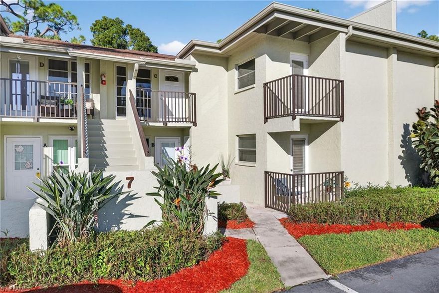 Now available for annual lease, this fully renovated 3-bedroom, 2-bath second-floor condo is located within the Hidden Gardens Community ( 55+ age-restricted ) right in the heart of Fort Myers. Thoughtfully updated throughout, the residence features wide-plank vinyl flooring, fresh neutral paint, modern lighting, and updated ceiling fans, creating a bright, clean, and move-in-ready living space.

The updated kitchen offers white shaker cabinetry, quartz countertops, stainless steel appliances, a deep under-mount sink, and breakfast bar seating! Opening to the main living and dining areas, this unit is ideal for both everyday comfort and entertaining. Sliding glass doors lead to a private screened lanai with tranquil green views, allowing for plenty of natural light and a relaxing indoor-outdoor flow.

The spacious primary suite provides a comfortable retreat with direct access to your own balcony, while two additional bedrooms offer flexibility for guests or a home office. Both bathrooms have been tastefully updated to complement the home’s modern design. The community is well maintained and conveniently located near shopping, dining, medical facilities, beaches, and major roadways.