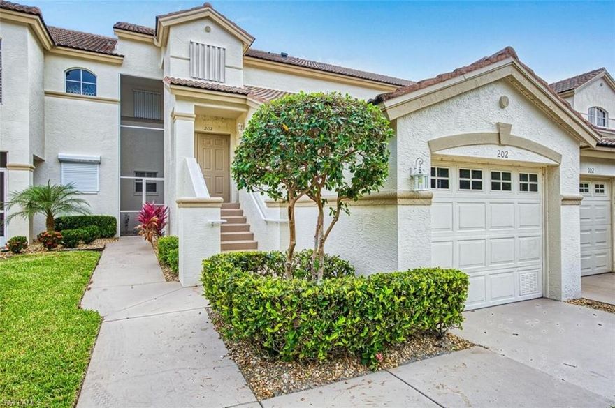 Welcome to this beautifully maintained and furnished second-floor carriage home located in the highly desirable Wedgewood section of Lexington Country Club (bundled golf). This 2-bedroom, 2-bath residence with an attached 1-car garage offers an inviting and spacious feel with vaulted ceilings. A welcoming foyer leads into the open family and dining area and a well-appointed kitchen.  Two sets of large sliding glass doors open to the screened lanai offering serene views of the and a short walk. The spacious primary suite includes an en-suite bath with dual sinks, walk-in shower, garden tub, and three closets for exceptional storage.
Lexington Country Club offers an exceptional active lifestyle with an 18-hole championship golf course, 12 lighted tennis courts with designated pickleball courts, 6 heated swimming pools, a fitness center with onsite group classes, lending library, tiki bar/restaurant, beach area, clubhouse dining, 3 bocce courts, and an onsite coffee shop. Residents enjoy beautifully maintained grounds, 24-hour security, and a full calendar of social events including Music Monday at the Island Club, Bingo at the Clubhouse, and numerous clubs to suit every interest. Offered furnished for a seamless move-in so you can immediately begin enjoying the fabulous Lexington lifestyle. Ideally located just minutes from Sanibel, Fort Myers Beach, RSW Airport, shopping, dining, hospitals, and only 1.2 miles from HealthPark Medical Center and Golisano Children’s Hospital. Be sure to view the virtual tour—either play it or click to walk through each room.