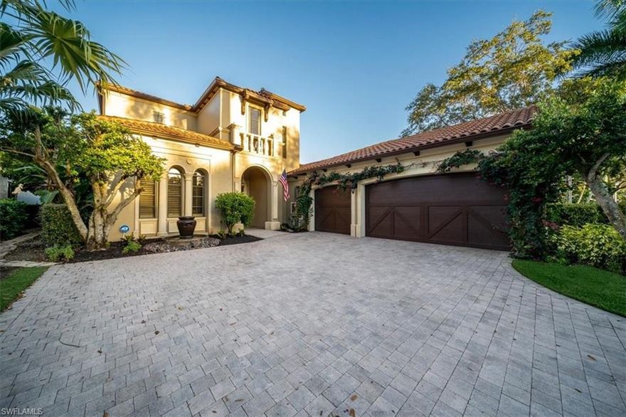 V4342 - Spectacular 4 bedroom plus den home located on the 18th fairway in the Estuary at Grey Oaks.  Amazing white kitchen with new countertops, back splash and task lighting.  Owners suite with dual full baths, seating area, morning kitchen and custom closets. Living room is highlighted with a fireplace and French doors to outside space.  Warm and richly appointed den with built-ins, wood floors and coffered ceiling details.  Interior features include: Newer flooring, light fixtures, amazing kitchen, built-ins, fireplace, great storage.  Fully pocketing sliders to covered screened lanai, summer kitchen and pool bath.  Upgraded light pavers around the pool and spa! Upstairs has loft space, bookcases, 2 large guest suites and ample closets.   3 car garage with epoxy floors, tankless water heater, custom cabinets and AC.  Lushly landscaped provides the upmost of privacy as well!