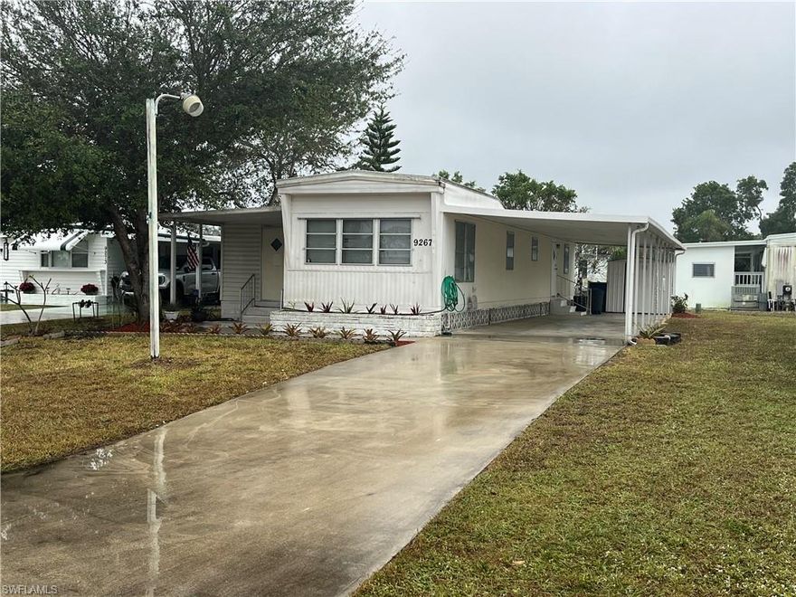 Look no further. No HOA, and you own your own land.   A great little home that just needs some TLC.  Kitchen and bathroom were updated about 6 years ago.  New roof in 2018, AC is newer.  Great little two bedroom, 1 bathroom home, just ready for some minor repair work, and your own personal touch.  Imperial Harbor is a hidden gem in the heart of Bonita Springs.  An over 55 deed restricted community, close to everything you might need including shops, beach and Fort Myers airport.
There is no club membership, transferring with this home, but one can be purchased for a one time fee of $1500, and thereafter membership is $350 a year. This will give you access to the club house and community pool as well as all the social activities.  A voluntary membership to the Civic Association is just $50 per year