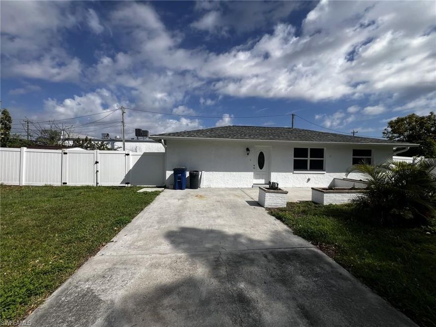 This beautiful home is a 2 bedroom and 2 bathroom. It is fully remodeled with new stainless steal appliances, new flooring, new paint inside and outside. This home is fenced with a very spacious backyard and screened lanai. It is located off of Pine Island and N Tamiami Trail which is also located near the Caloosahatchee River. There are restaurants, shopping centers, entertainment, and schools located close by. Schedule a showing today!