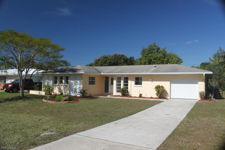 Owner Financing available, see confidential remarks for details. Great central location in the heart of Cape Coral, completely remodeled, new bathrooms, new kitchen, new flooring in bath & kitchen, new plumbing, upgraded electrical, new paint inside & out, new paint on pool deck, swimming pool with overflow spa, electrically heated, fresh landscape, new trim & doors inside, new garage door with new motor, home is like new.