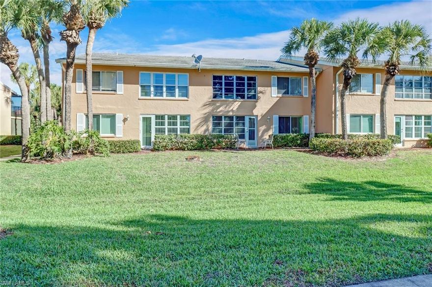 Centrally located in one the nations cleanest, happiest and healthiest cities and just 8 mins from 5th Ave South, Downtown Naples and the beautiful white sandy beaches Naples has to offer. This second floor, end-unit condo features 2 beds 2 baths with vaulted ceilings, updated laminate flooring throughout, Impact window in the living room and a newer refrigerator with an extra 5 year transferable warranty. Sold furnished - (4 months new)