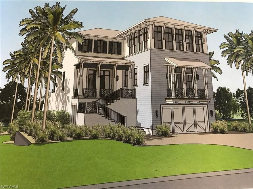 Presenting Southport on the Bay's newest luxury bay home. This new construction property offers a stunning coastal transitional style.  This home is a fisherman's paradise and  includes a fully equipped boat dock that ties directly into the lower level entertaining deck.  Features include: four bedroom plus study, private elevated pool and spa with fire bowls, outdoor kitchen with bar, grill, and TV, a gourmet kitchen.  Exterior features concrete block and impact glass construction.  Private elevator, hardwood floors, and luxury landscape package. Dock to Gulf in approximately 10 minutes.  Southport community is gated and offers a private Barefoot Beach access walkway.  Estimated completion October 2017.