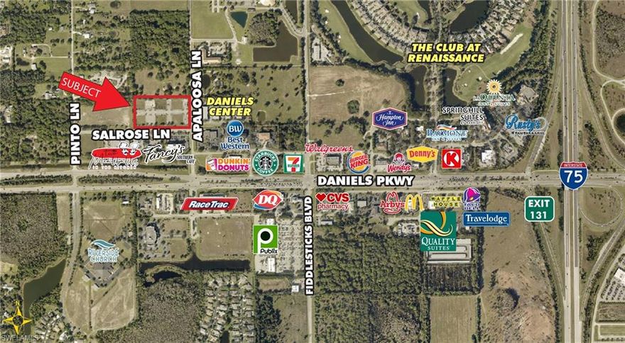 Former De Lasalle Academy private school site in which classes were held in portable units. The site is improved, and high and dry, with all infrastructure available and is built-in. Front 1.5 acres can be purchased for $1,200,000 and rear 3.67 acres for $3,500,000. It is currently being leased to a general contractor for construction material storage while they construct a multi-family project across the road. . The Property is zoned  Apaloosa Lane CPD, which allows a 140-room hotel and 30,000 SF Office/Retail Use. Alternatively, the site can be used for 60,000 SF Office/Retail use with no hotel use. 
PLEASE SEE THE ATTACHED "SUPPLEMENT" FOR MORE DETAIL.