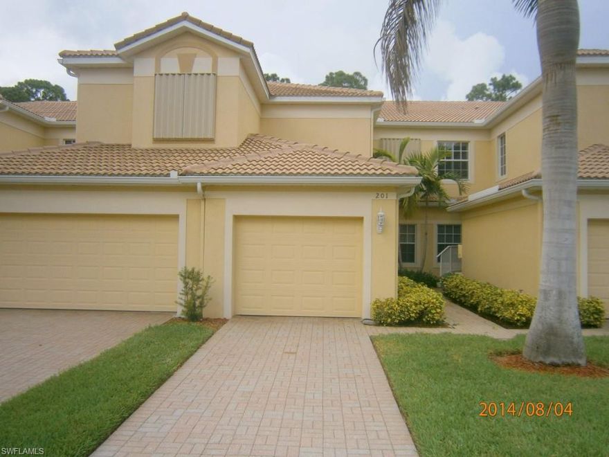 PLEASE DO NOT OVERLOOK this spacious, well designed, spotless, 3 Bedroom, 2 Bathroom, 1 car garage Townhouse available in Jonathan's Bay.  Located a very quick walk from the community pool, grill, fitness room, clubhouse, mailbox & guest parking, this unit also offers private nature views off the back patio.  With 1,832 square feet this unit boasts a large Great Room and defined Dining Room for entertaining.  The HUGE Master Bedroom is separated from the other bedrooms for privacy and offers a Large Walk-in Closet & en suite with Dual Sinks and a private, Enclosed Toilet.  HUGE storage closet near front door.  This home offers an abundance of storage room not usually found in a townhouse.  The AC was replaced in 2013.  Entire home has been deep cleaned, carpets too, all paint has been touched up (there is leftover) you really just have to bring your furniture as this home is 100% MOVE- IN READY.  Jonathan's Bay is a well run, financially secure, gated community located in S Ft Myers, convenient to RSW Airport, the beaches and I-75. You truly get the best of both worlds, private views giving you the feel of your own back yard & proximity to all amenities.