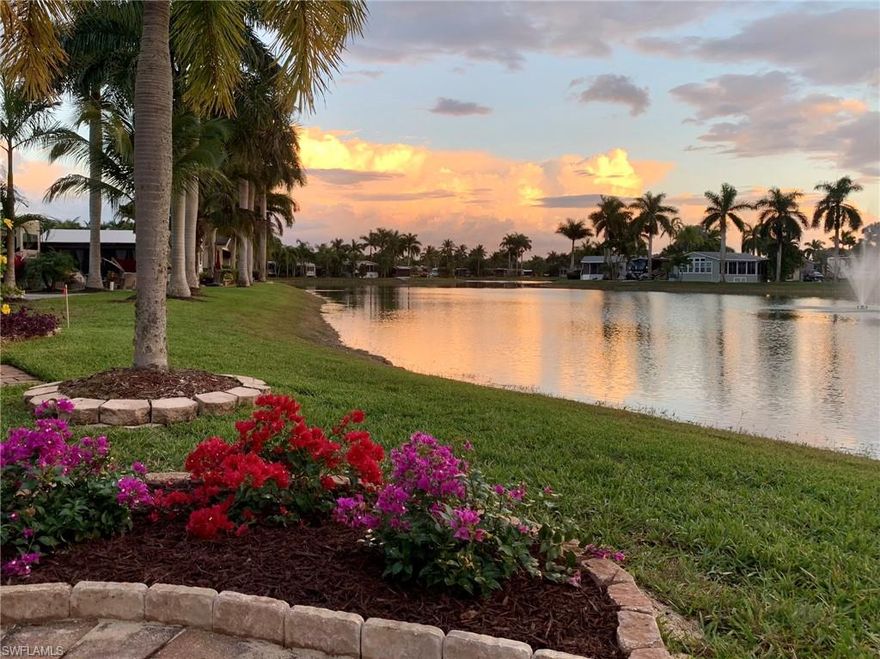 Bright and open 2010 manufactured home located in Silver Lakes RV Resort.  This home is located just East of the centrally located clubhouse and amenity area in the middle of the resort.    The 2 bedroom/2 bathroom with open living area and screen lanai opens up to a wide southern exposure over the lake.  Finished with neutral colors and offered turnkey with modern furnishings and ready to move in.