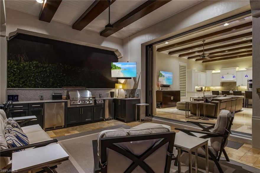 Exceptional single-story lakefront estate in Grey Oaks, extensively renovated and truly move-in ready. Built in 2013 to modern Florida hurricane standards with full impact glass, this refined residence offers enduring quality, privacy, and effortless living — enhanced by a whole-house natural gas generator, chemically sealed roof (2025), and tankless hot water system.

Set on a premium waterfront lot, the home captures serene, unobstructed lake views from an expanded lanai with a no-post panoramic screen enclosure, 2025-refinished stone pool deck, and a smart Pentair pool system with new pumps, lighting, and equipment. Outdoor living is elevated with a fully equipped summer kitchen, architectural landscape lighting, new Zoysia turf, and professionally designed privacy landscaping.

The interior has been comprehensively renovated (2019–2025) with a walls-down open-concept design, polished travertine flooring, and seamless indoor-outdoor flow. The chef’s kitchen features Sub-Zero and Wolf appliances, dual under-counter refrigeration, an oversized quartz island, and premium Hansgrohe fixtures. The reimagined primary suite offers a spa-level marble walk-in shower, 9-foot LED mirror, and custom his-and-hers boutique closets. Guest suites include new 2024 carpeting, custom shutters, and refined baths with low-iron glass showers.

A climate-controlled two-car garage plus golf-cart bay (2025) showcases epoxy flooring, custom cabinetry, workbench, and a custom wood garage door — ideal for collectors and luxury convenience.

Key highlights: Rare single-story living, premium lakefront setting, extensive high-end renovation, Sub-Zero & Wolf kitchen, marble and travertine finishes, smart pool system, refreshed roof and exterior, fiber-optic connectivity, and immediate occupancy.


List price does not include golf membership. Golf membership is available for purchase separately.