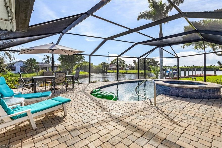 Exquisite Gulf Access WATERFRONT Living - Indulge in the epitome of COASTAL luxury with this FULLY REMODELED GULF ACCESS POOL home nestled in the heart of Southwest Florida in the HIGHLY SOUGHT AFTER RIVER FOREST COMMUNITY! Beyond its stunning interiors, this residence boasts 150' OF WATER FRONTAGE, SEAWALL, and private dock and lift, inviting you to explore the waterways of the CALOOSAHATCHEE RIVER which meets Gulf of Mexico and also brings you to the EAST COAST of FL. MODERN design and UPSCALE finishes harmonize to create a stylish and COMFORTABLE LIVING SPACE. From the NEW TILE floors to the NEW fixtures, interior paint & NEW STAINLESS APPLIANCES. EXTRA BONUS, the HUGE laundry/hobby room! The outdoor living spaces are an extension of the home, featuring a covered lanai and lush landscaping. Other FEATURES: 30 AMP RV conn, 26 X 15 carport, Boat trailer pad for 30' trailer, 10,000# lift, dock has Aztec composite decking, Lift has new brkrs,cables,switches,motors & canopy, Metal ROOF 2017, NEW Garage door & epoxied floor and Exterior painted. Whether you're hosting a barbecue or simply unwinding by the pool, every day feels like a vacation. Embrace the RELAXED WATERFRONT lifestyle!