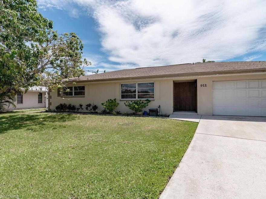 Located in the desirable quiet neighborhood just across the street from the JW Marriott and steps away from public beach access to the famous crescent shaped Marco Island beach, and Marco walk plaza filled with shops, restaurants, and movie theater. This 3 bed 3 bath home sits on a cul-de-sac oversized lot of approx. 145 feet in the back yard that allows plenty of room for a new pool or addition on the home. This home is well kept and has been used as a primary residence. A tropical big producing mango tree in the front yard to enjoy. The A/C was replaced in 2016, this home will be perfect to update and make into your own via a remodel. Southern exposure for enjoying the sunshine in your back yard all year round. Offering a split floor plan of just under 2,000 sq feet under air and very open feel in the living areas.