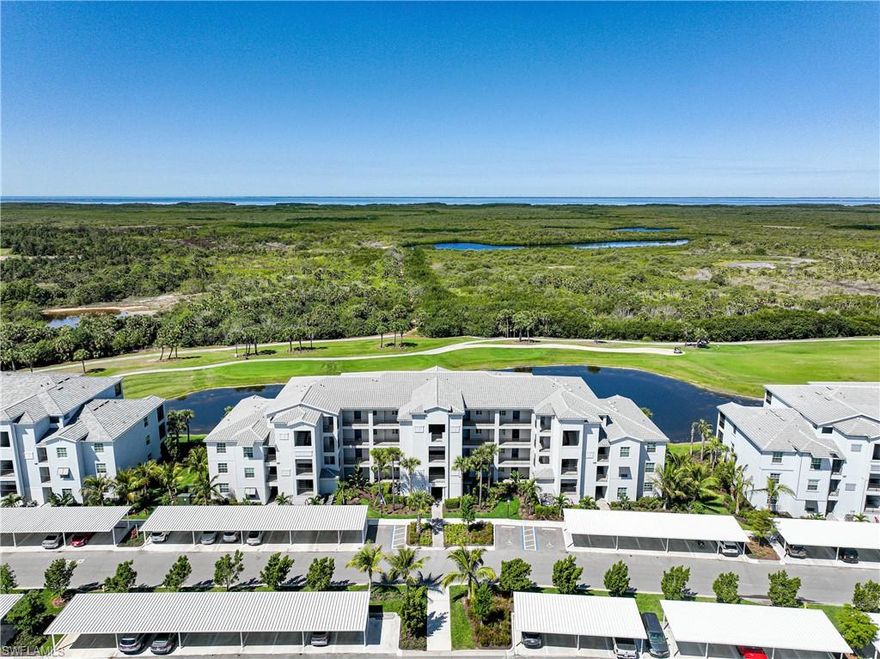 BREATH TAKING VIEWS OF CHARLOTTE HARBOR SUNSETS FROM THIS FOURTH FLOOR TERRACE CONDO IN HERITAGE LANDING GOLF AND COUNTY CLUB. This TURNKEY condo is ready for you to enjoy. This unit is like new only better, all the decorator touches have been added and no furniture shopping is needed. Bedrooms have Bali Top down/Bottom up shades and blackout curtains. The slider in the Living room has a horizontal accordion shade. The Kitchen features a Glass Backsplash and Above and Under Cabinet lighting. Bedrooms, Living Room and Lanai have remote-operated ceiling fans. Modern style lighting in the dining and kitchen. A nice feature of the Arbor floor plan is the Master bedroom is at the back of the unit providing a more serene sleeping environment. Golf membership is deeded to the unit. Best Golfing in the area with an 18-hole par 71 Gordon Lewis designed course. Enjoy sitting on the lanai and watching the golfers on hole #11.  Opening this summer are Pickleball, Tennis, a Fitness Center with Spa, Tiki Bar and a Resort pool. Future plans include a Club House with casual and formal dining. This unit is the only fourth floor unit currently available. Hurry and snatch up your piece of paradise!