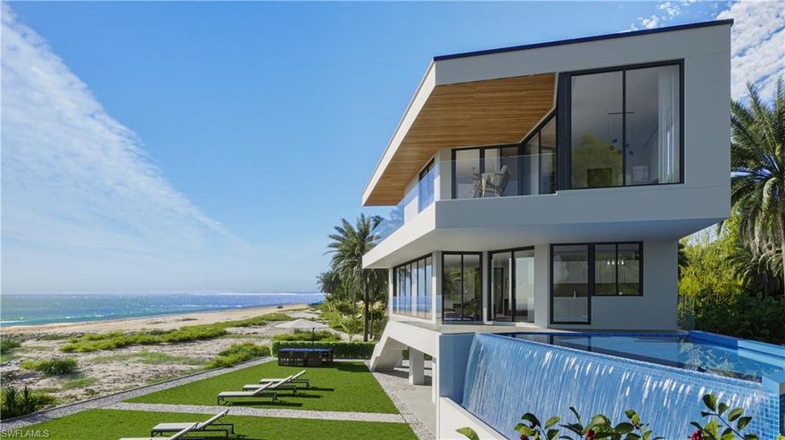 Own this little adorable Captiva beach cottage OR "IMAGINE" and build something incrediably special like the coastal modern masterpiece shown. Displayed are Conceptual renderings of what you could build on this property.  You get to decide! Enjoy this adorable beach cottage or build a new coastal modern "Landmark" getaway. Whats offered at this price is this charming seaside retreat showcases a open layout w/expansive glass sliders that open onto a large deck, offering breathtaking views of the Gulf of Mexico. Nestled just steps away from the Blind Pass bridge, where Sanibel/Captiva converge, Coquina Cottage proudly stands as the first residence on Captiva beach, establishing itself as a landmark destination. With its panoramic beach views, this idyllic getaway boasts a compact yet well-equipped kitchen, two cozy sleeping areas, & a soothing spa. Set on a half-acre waterfront property w/a single dwelling along the Gulf, the cottage is enveloped by tropical native vegetation. Enjoy exceptional fishing, observe marine life & wildlife, indulge in world-class shelling, & enjoy enchanting sunsets on the white sand beach of Captiva.