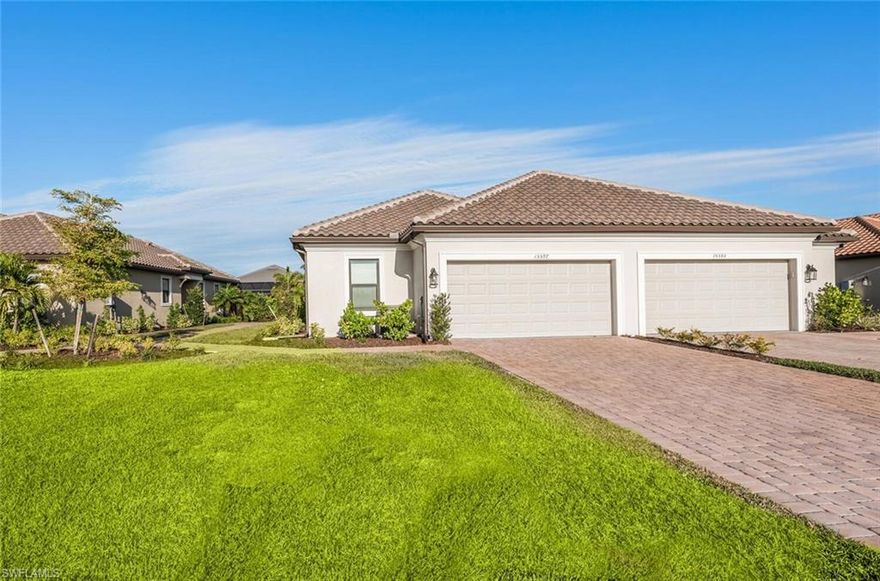 Welcome to this stunning, brand-new villa located in the heart of the luxurious Esplanade by The Islands community. This spacious three-bedroom plus den home is a masterpiece of modern design, blending luxury, style, and functionality. Step inside and be captivated by the upgraded finishes, including elegant flooring, custom shiplap, and a beautifully designed summer kitchen that opens up to an extended lanai. This outdoor space is perfect for entertaining or simply relaxing under the sunny skies of Naples, Florida.

The villa offers a seamless blend of indoor and outdoor living, inviting you to embrace the vibrant Florida lifestyle. With a resort-style pool, Bahama Bar, and Wellness Center now open, Esplanade by The Islands elevates your living experience with an array of world-class amenities. As a resident, you’ll enjoy resort-level services and exclusive access to amenities like a BBQ picnic area, bocce court, community pool and spa, dog park, exercise room, full-service spa, pickleball, restaurant, and tennis court.